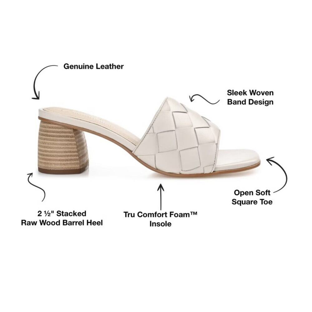 Journee Signature Womens Kellee Stacked Heel Pumps Sandals Sz7.5 Wedding/capers